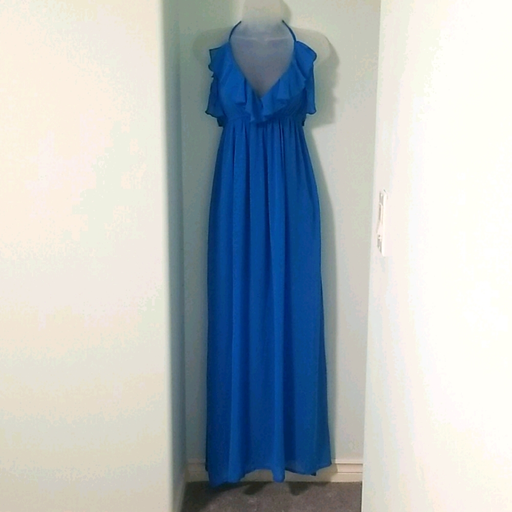 Blue chiffon summer gown